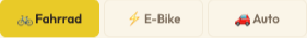 Fahrzeugwahl: Fahrrad, E-Bike, Auto